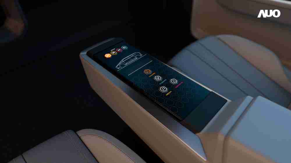 彩霸王以人性化设计打造多变形态中控显示(Morphing Center Control)，，，不使用时仅平面显示信息，，进行操作时，，，，显示器则会动态隆起，，转变成3D实体按钮，，并有触觉回馈，，展示人机互动新体验